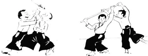 Ilustración de tanto dori / jo dori (jo nage)