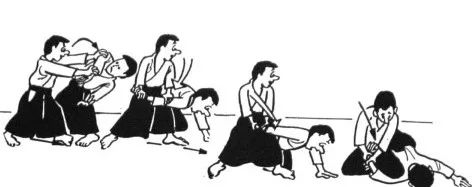 Ilustración de yonkyo (tekubi osae)